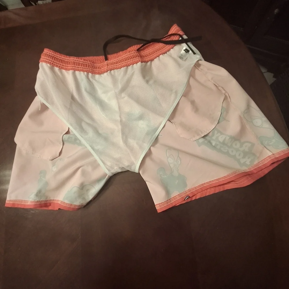 Rowdy Rooster Get Your Swim On All-Over Print Red Swim Trunks Men Size XL / 36